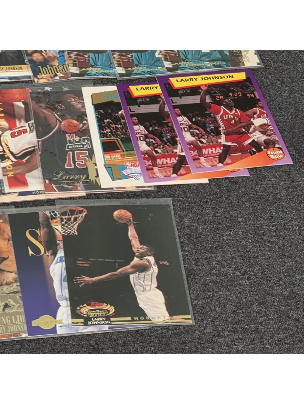 Larry Johnson Lot of 77 NBA Basketball Cards Collection - Rookies, Inserts Base